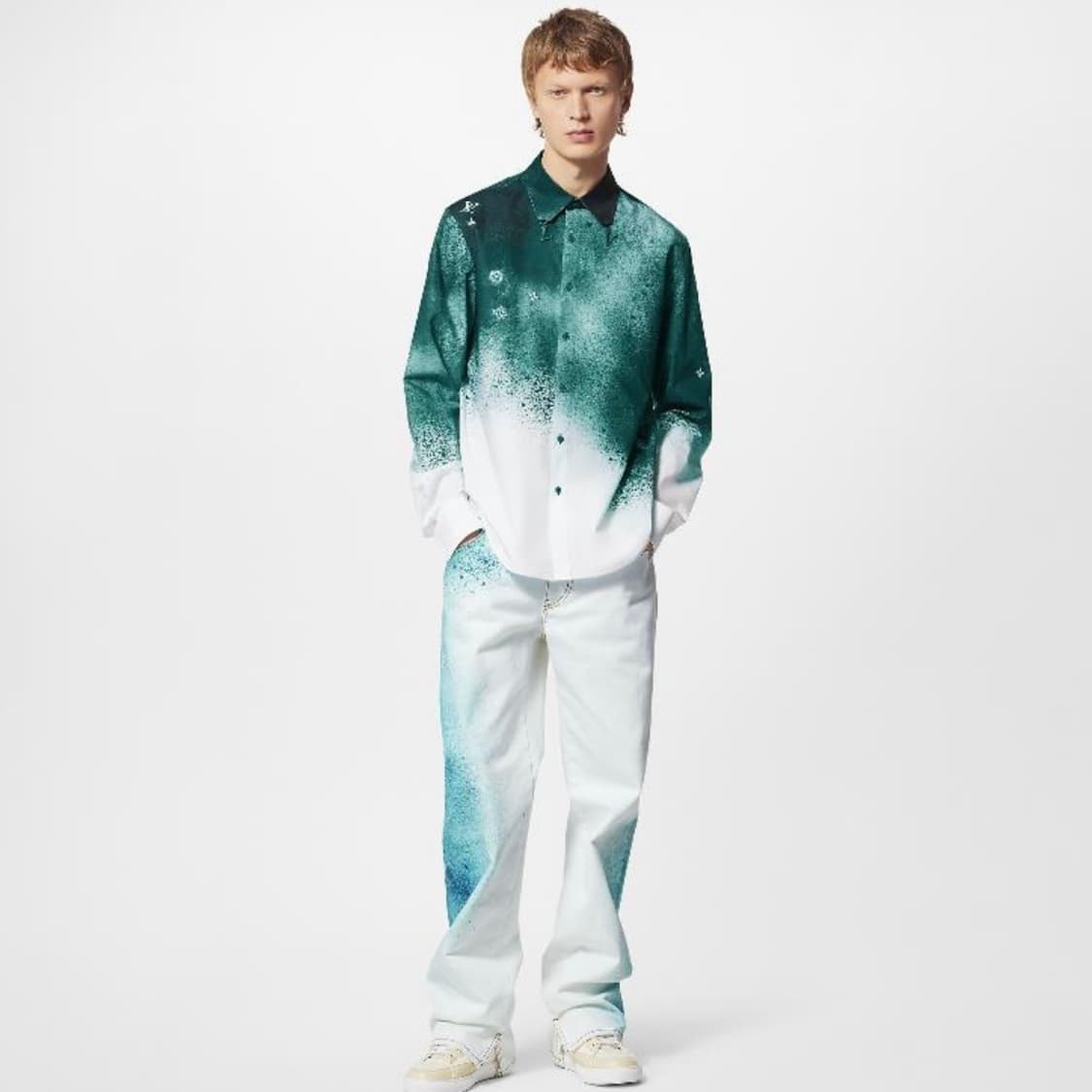 [S급/M] 루이비통 그라데이션 스프레이 모노그램 셔츠 상품이미지9