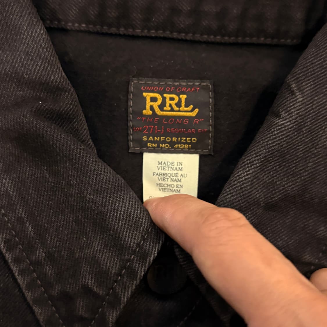 [M] 더블알엘 RRL lot271 리랜드 흑청 블랙 데님 자켓 상품이미지4