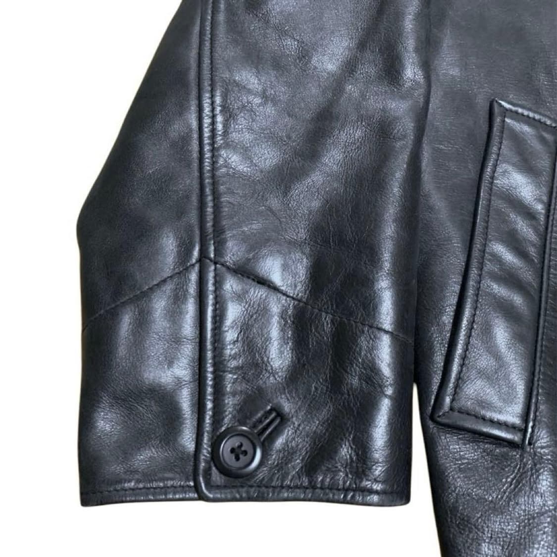 [L/미품] 올드갭 레더 카코트 블랙 빈티지 gap 상품이미지4