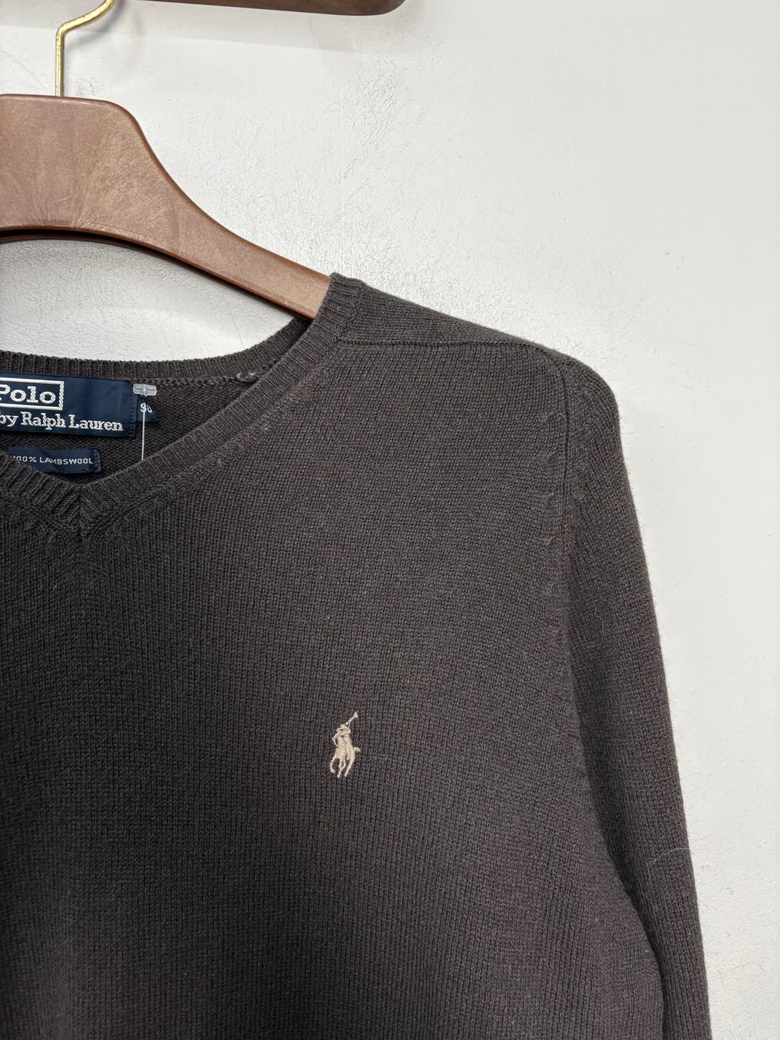 폴로랄프로렌 포니로고 딥브라운 브이넥 램스울 니트 A3531 상품이미지3