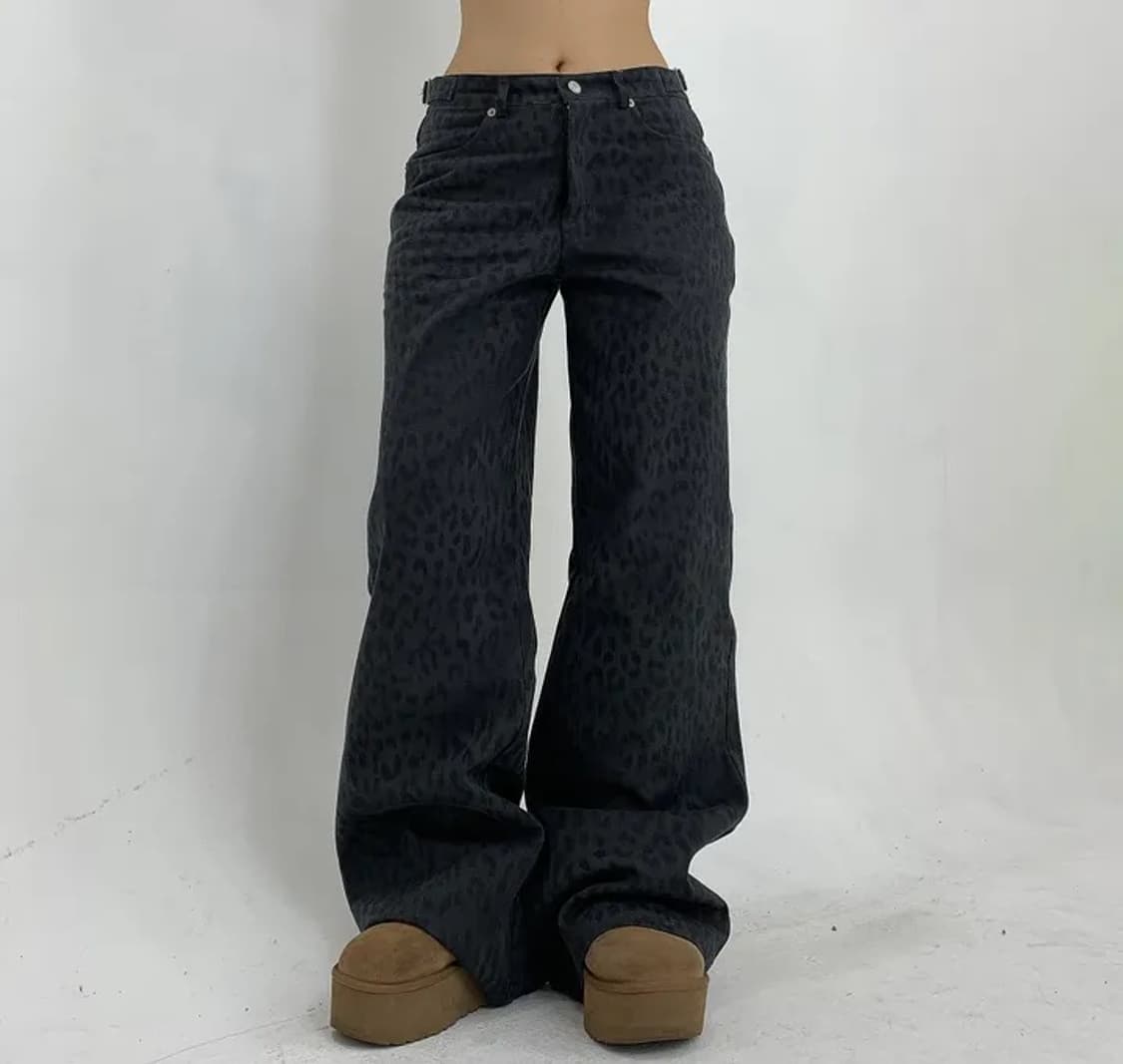 레오파드 와이드 팬츠 상품이미지1