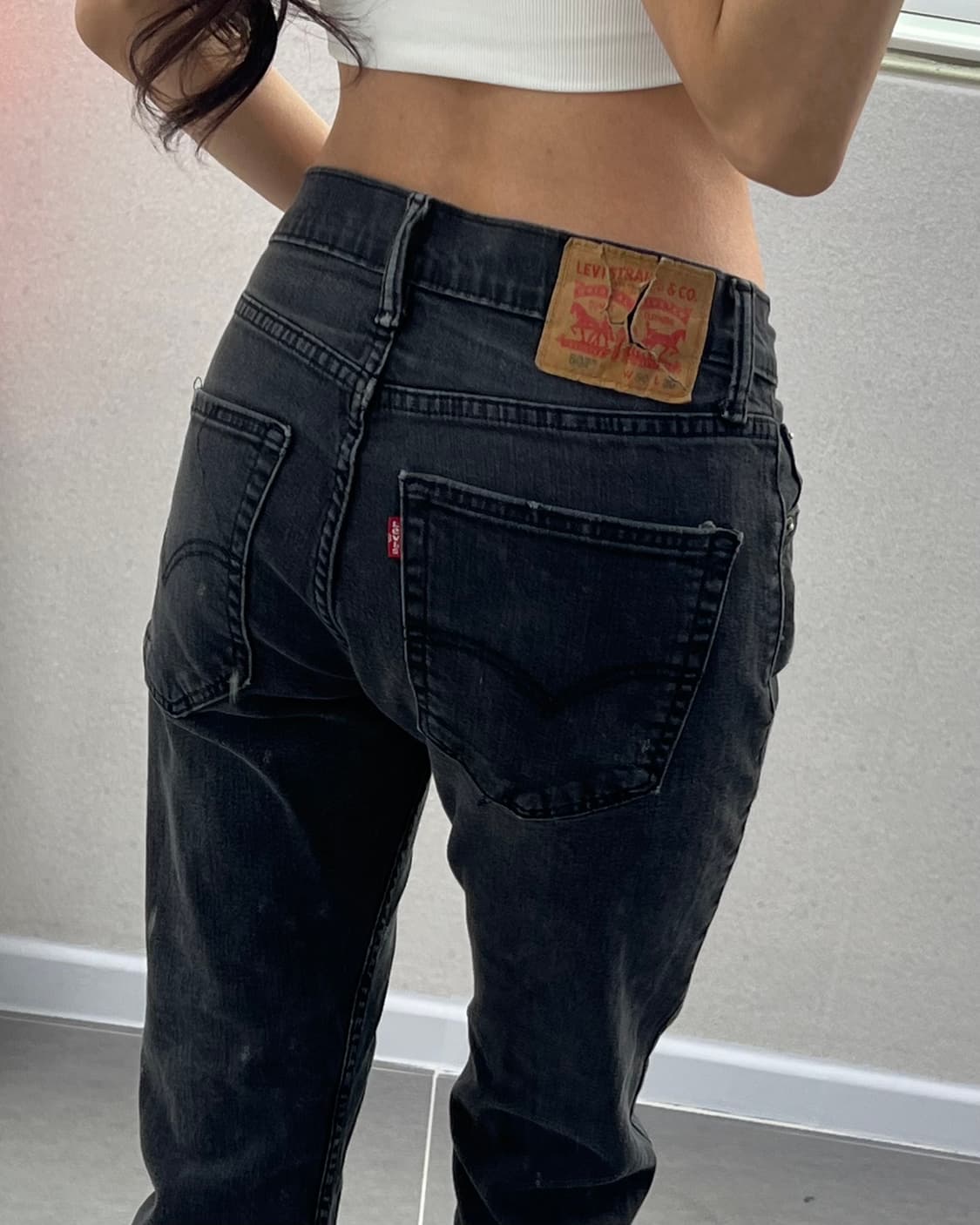 (허단39.5)리바이스 502 흑청-M1687 상품이미지8