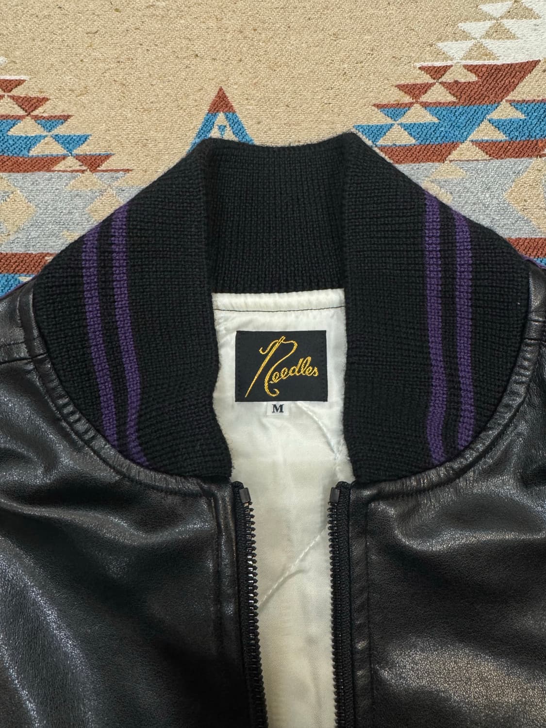 [M] 니들스 FAUX 레더 어워드 자켓 블랙 상품이미지2