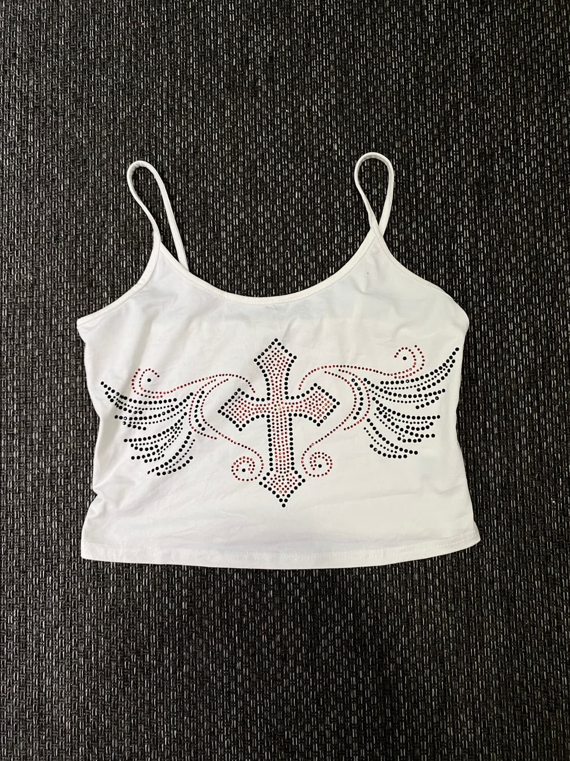 Y2K 와투케 Cubic Wings&Cross crop Sleeveles 상품이미지3