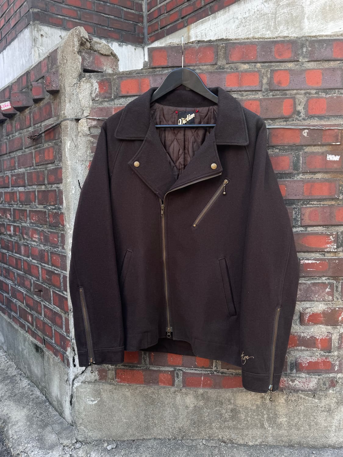 Victim 투웨이 언발란스 울 더블 라이더자켓 상품이미지1