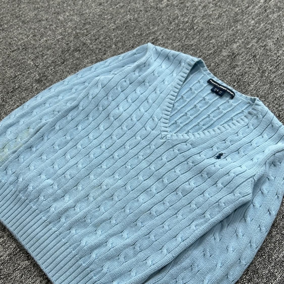 폴로 랄프로렌 스포츠 스카이블루 코튼 브이넥 니트 상품이미지2