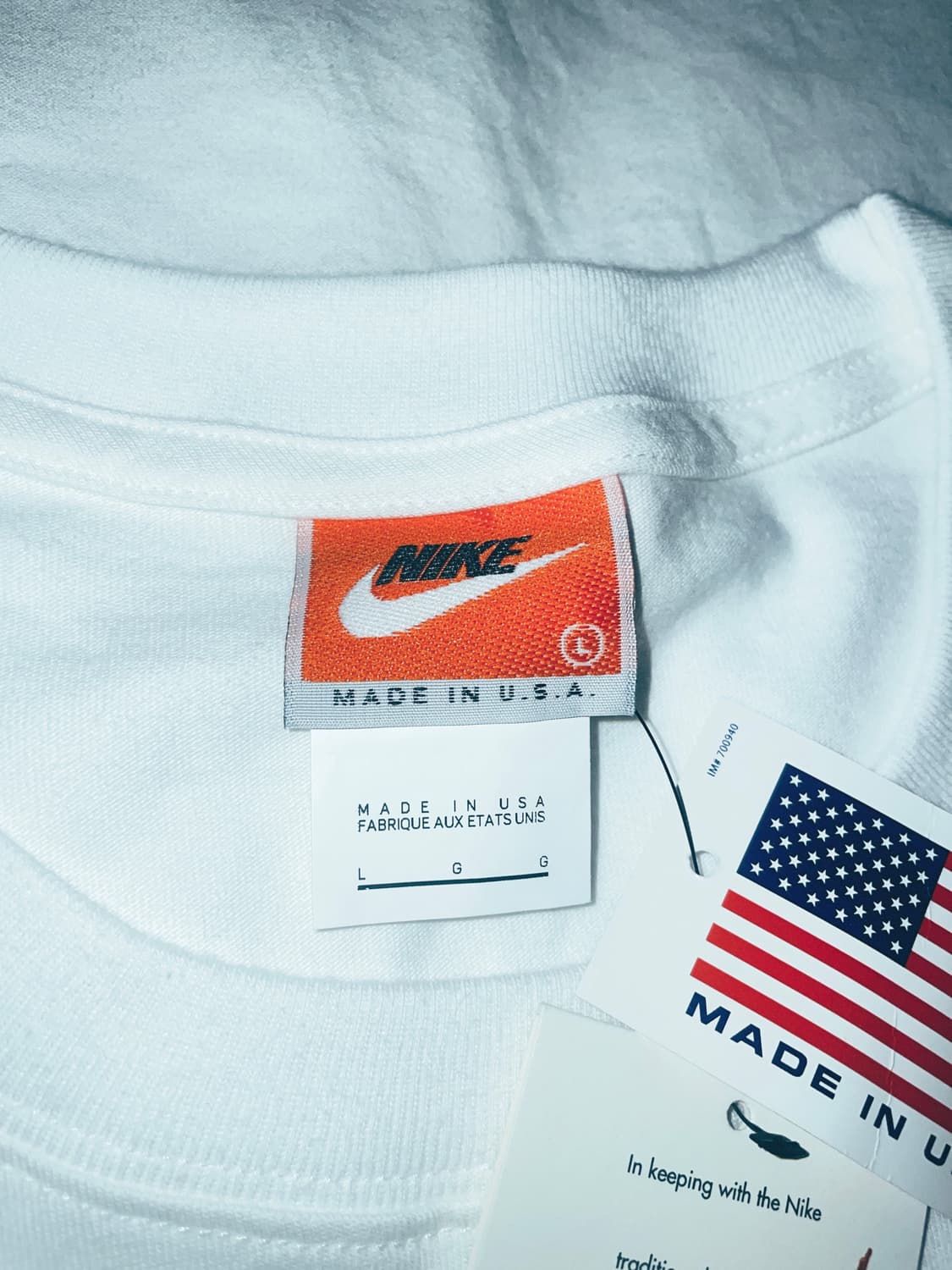 Nike made in USA white tshirt size L 상품이미지4
