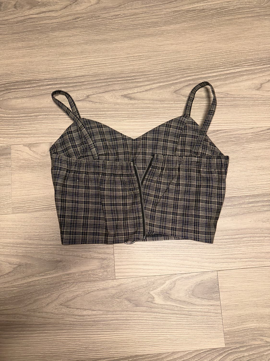 투피스 브라운체크 세트 미니스커트와 탑 상품이미지3