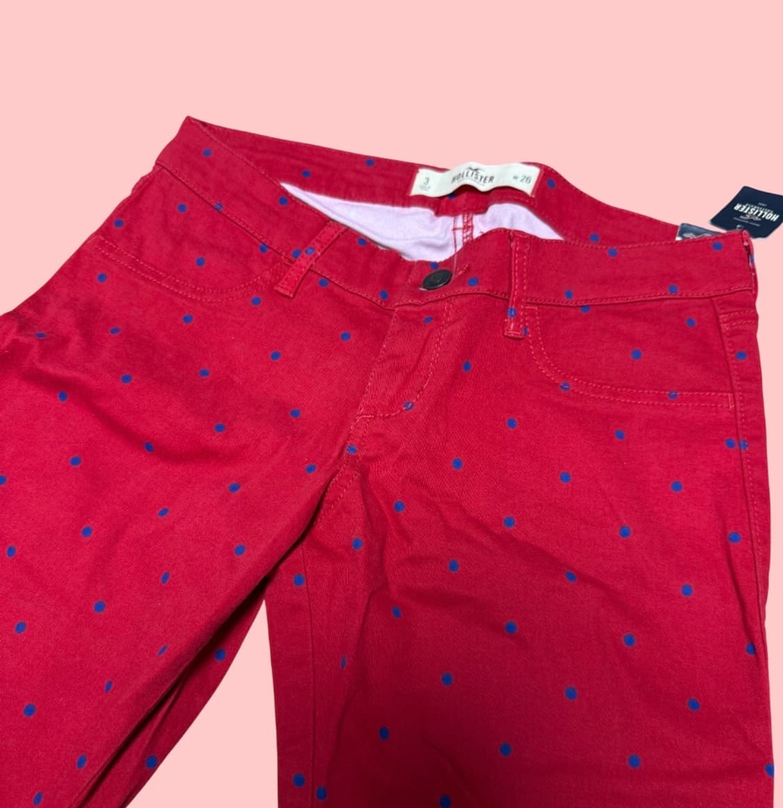 홀리스터 폴카도트 레드 스키니진 상품이미지1