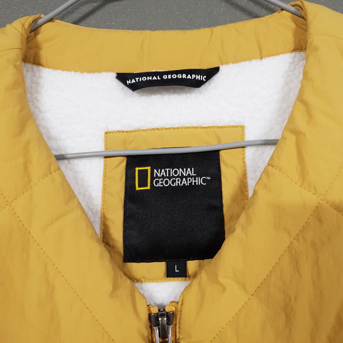 내셔널지오그래픽 신형 21FW 플리스 안감 패딩 조끼 베스트 머스타드 L 상품이미지5