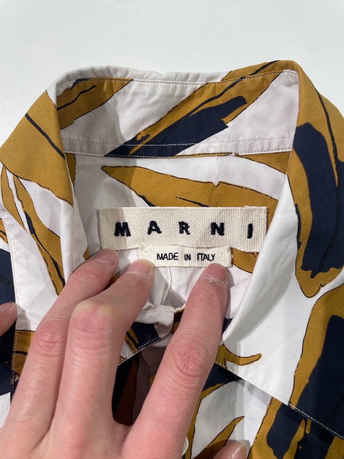 마르니 화이트 리브스 코튼 하프 셔츠 상품이미지7