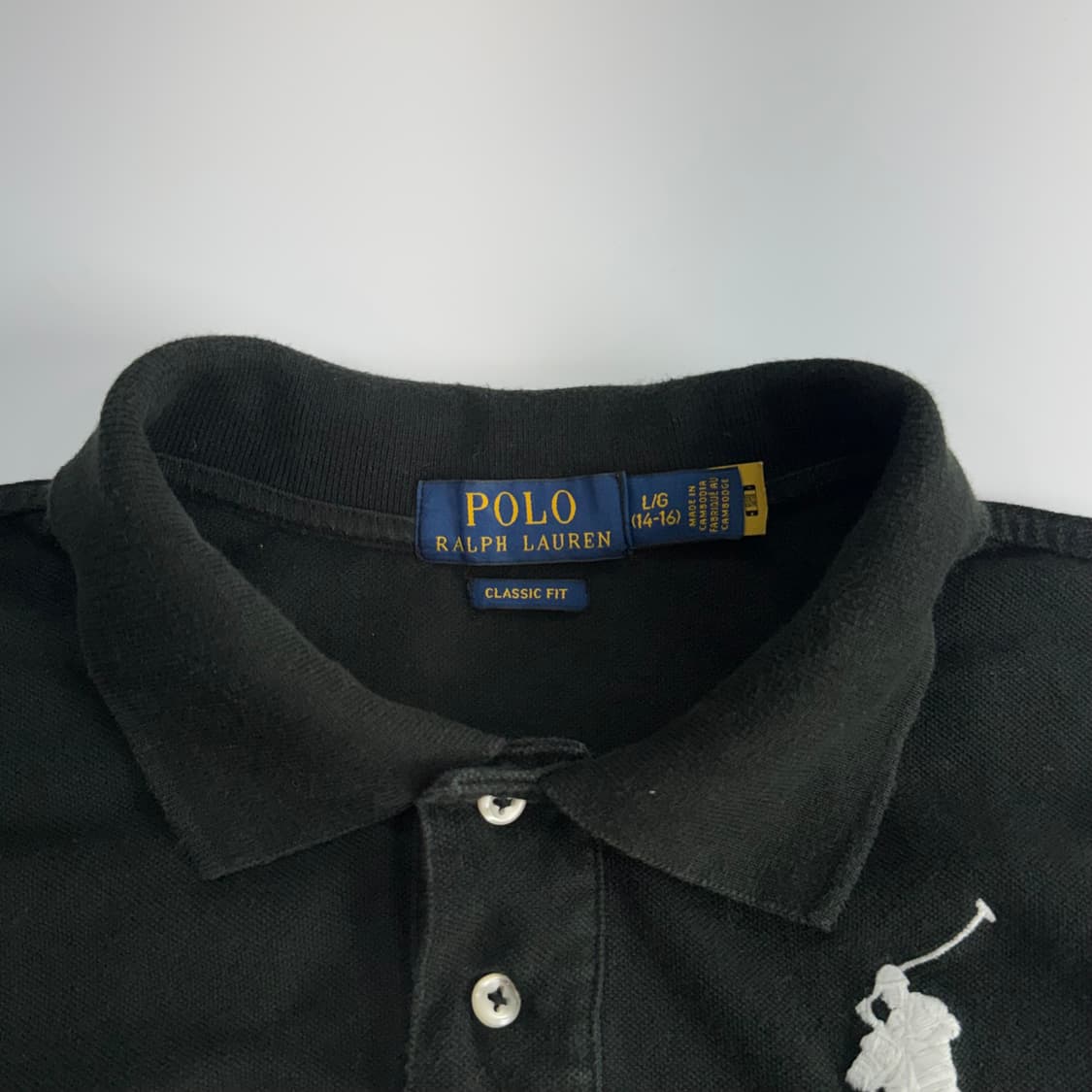 Polo 폴로 화이트 빅포니 블랙 카라 반팔티 상품이미지5