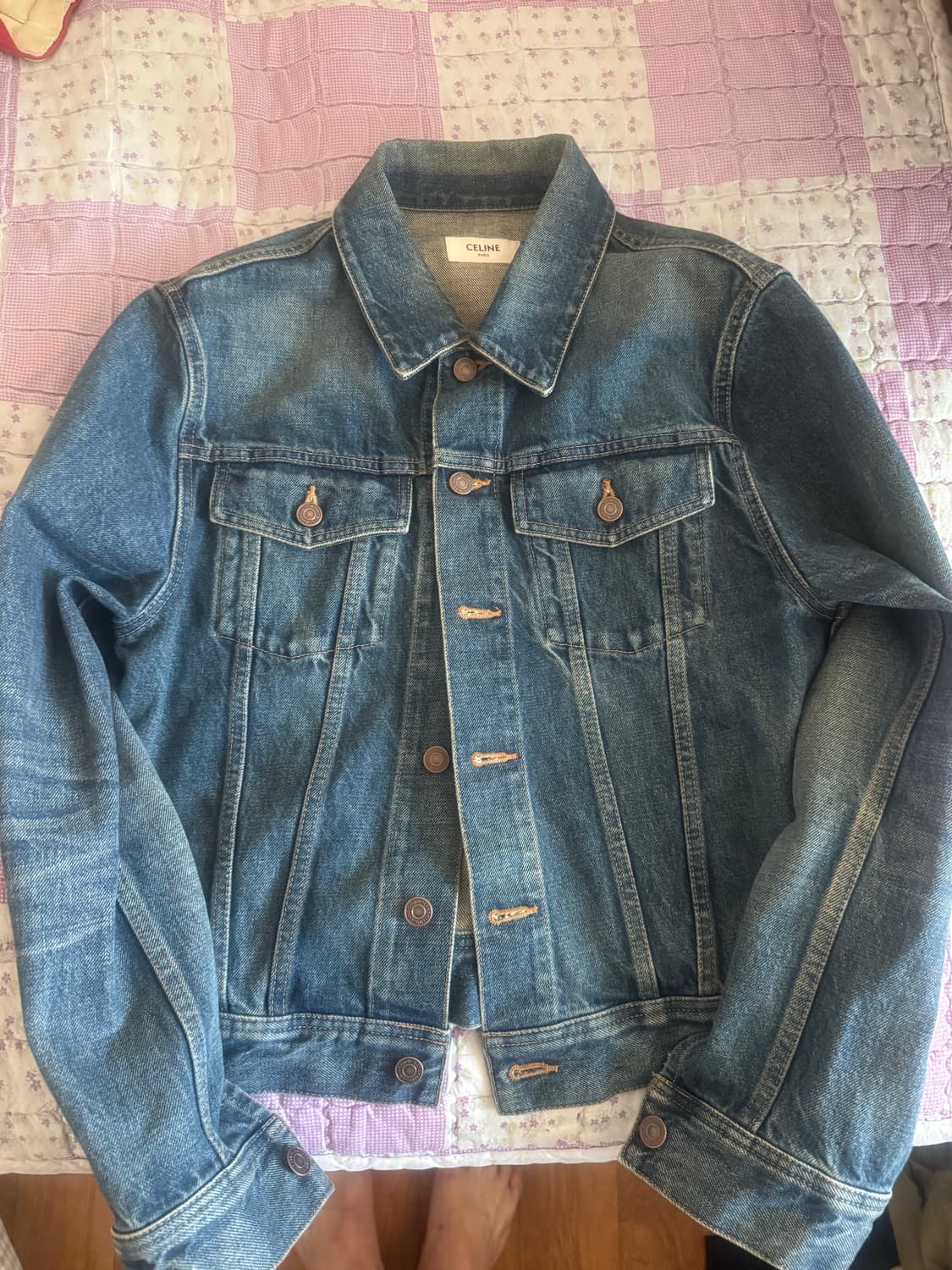 셀린느 데님 트러커 로고 자켓 M 상품이미지3