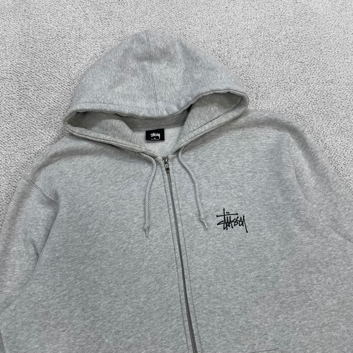 스투시 Stussy 베이직 로고 후드집업 그레이 상품이미지4