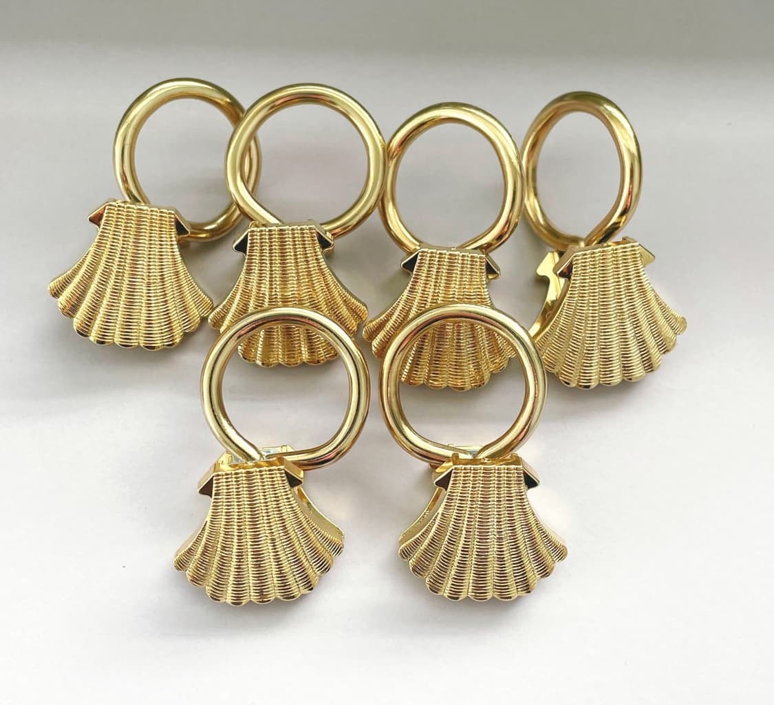  일본 빈티지 조개모양 커튼 클립 6개 세트 상품이미지2