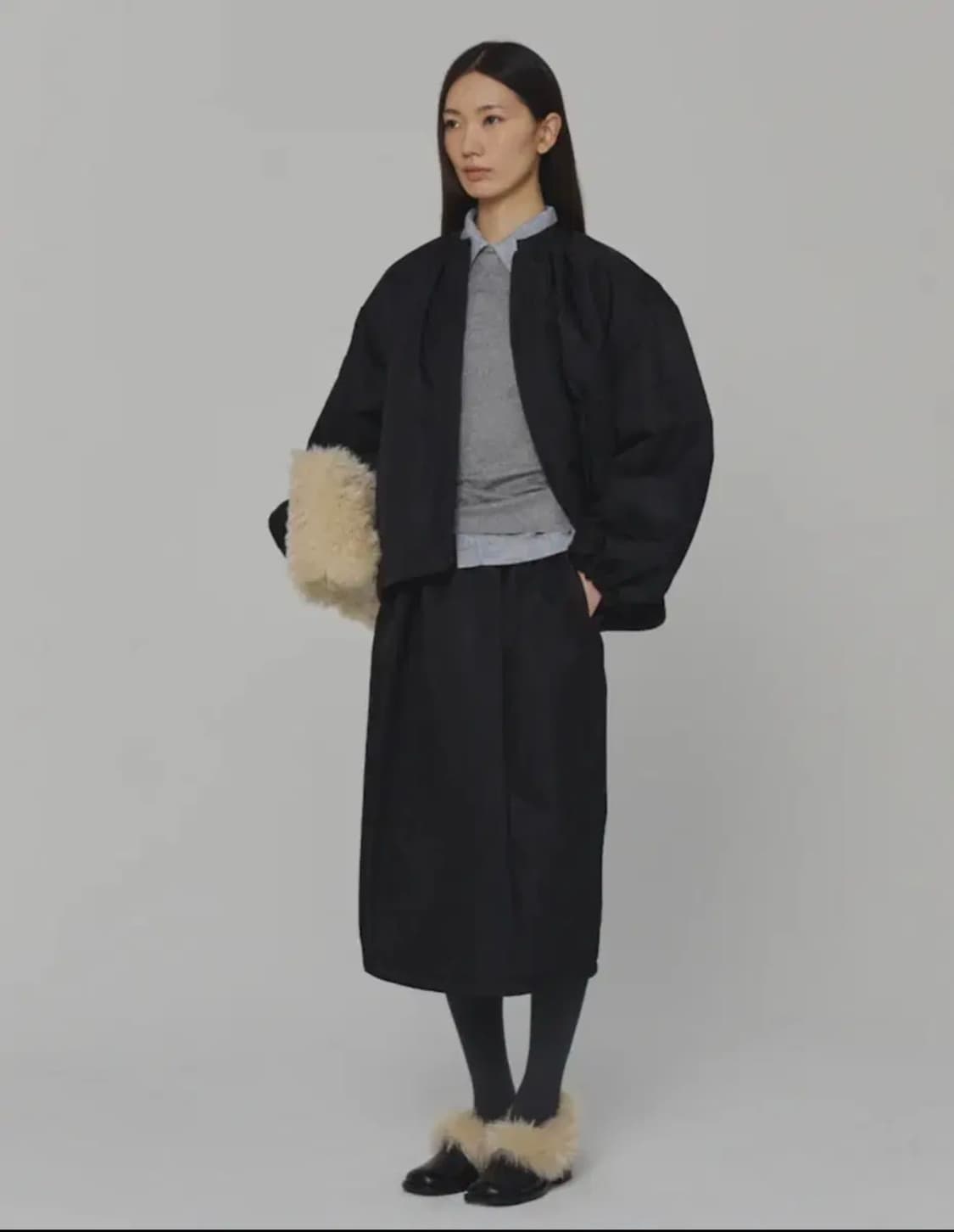 아모멘토 / 퀼티드 리버시블 패딩 점퍼 블랙 / S  상품이미지3