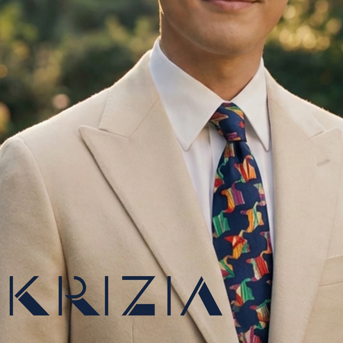 크리지아 실크 네이비 패턴 넥타이 9.9cm A등급 E912 상품이미지1