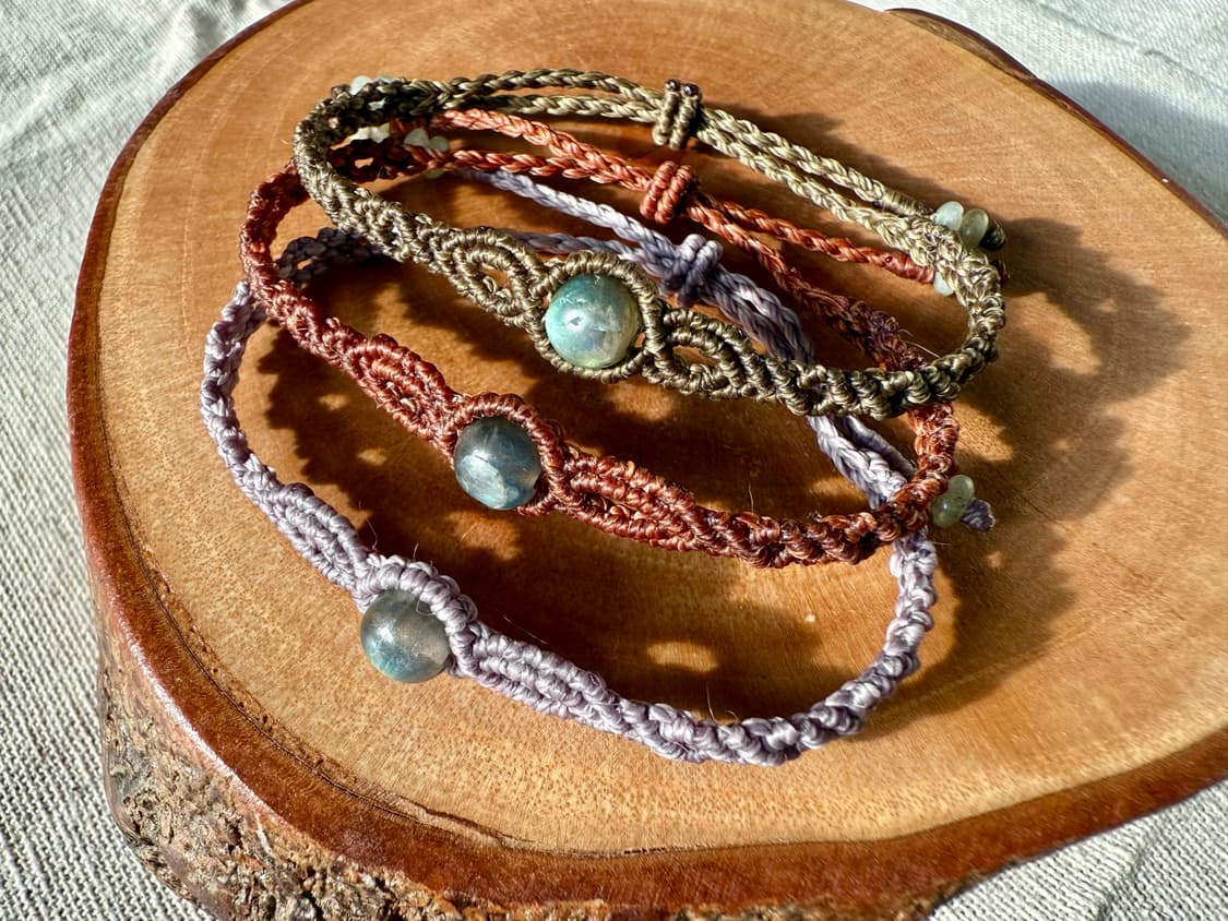 래브라도라이트 메디테이션 마크라메 원석 팔찌 상품이미지1