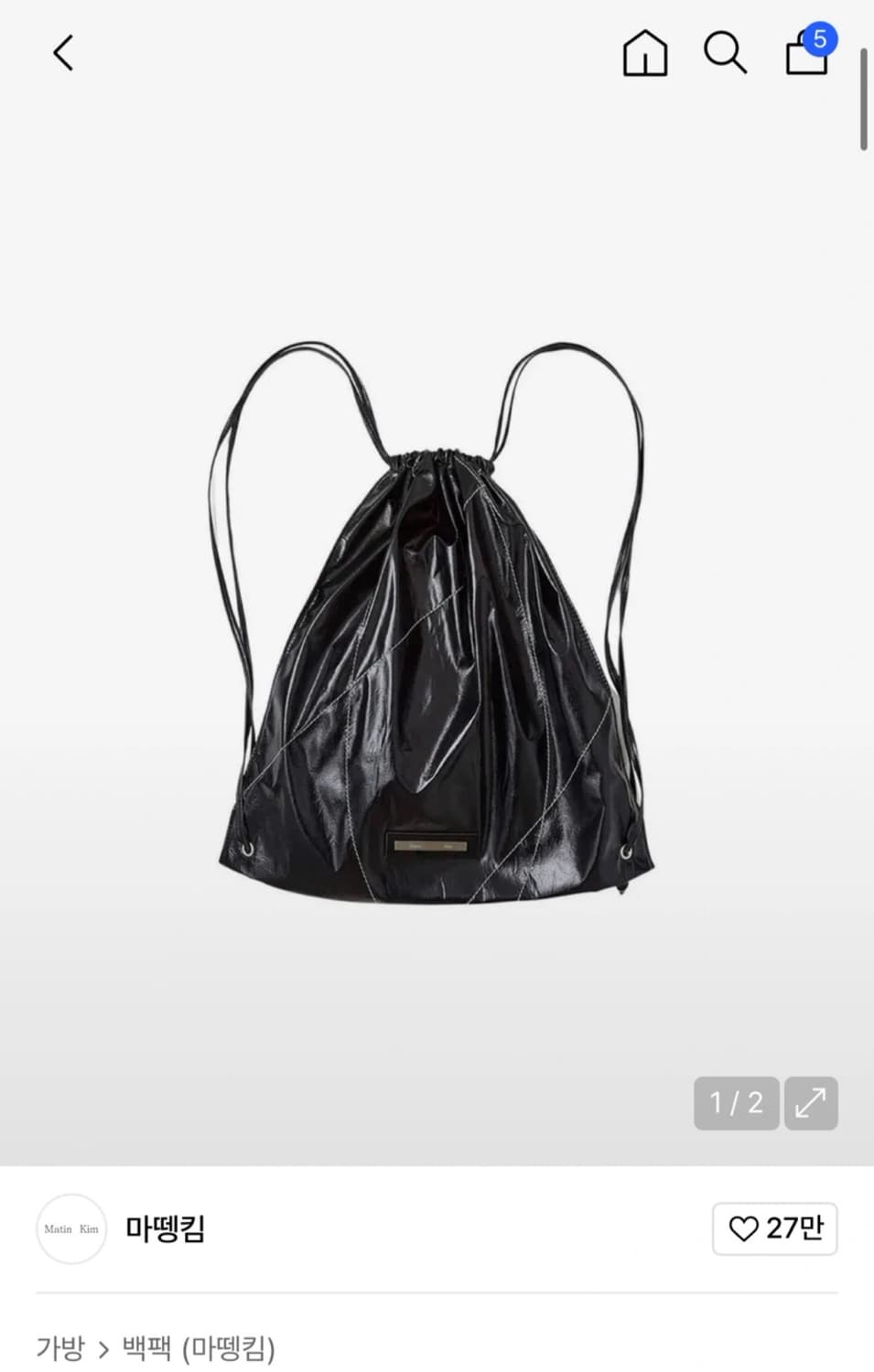 마뗑킴 블랙 백팩 상품이미지1