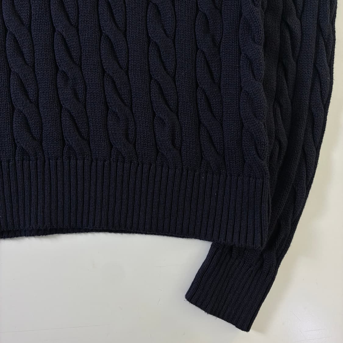 Polo  폴로 랄프로렌 자수 코튼 네이비 꽈배기 니트 상품이미지4