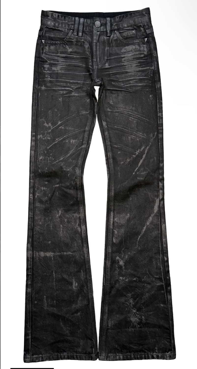 Witnessvalley flaired oil spill denim 상품이미지2