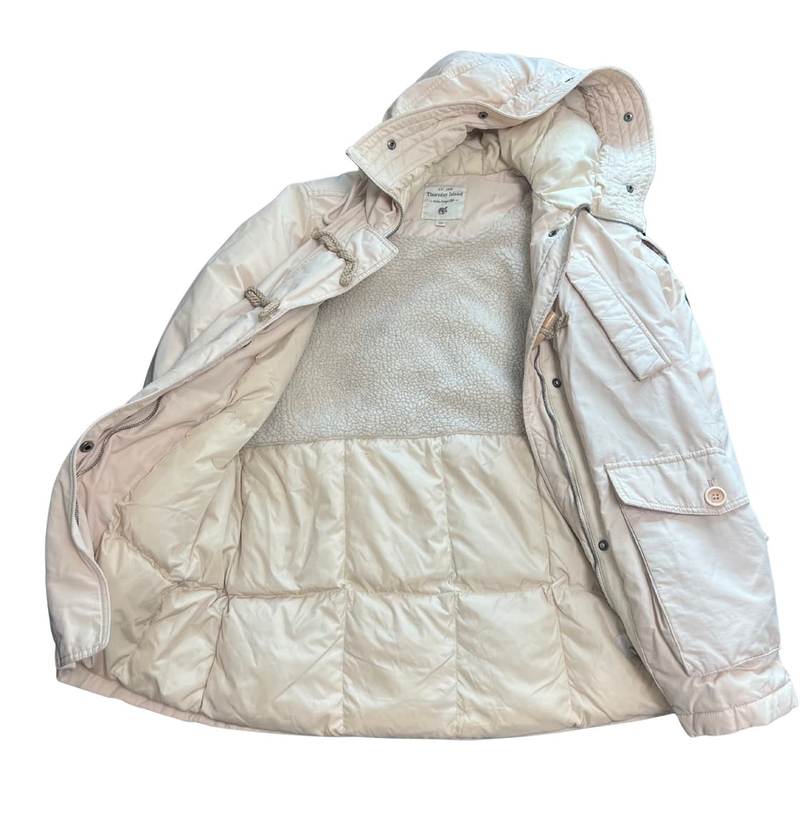 써스데이아일랜드 아이보리 떡볶이 패딩 점퍼 사파리 모리걸 상품이미지2