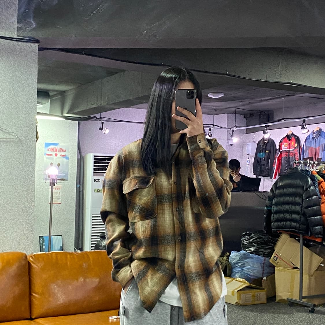 미스치프 체크 플란넬 셔츠 B3192 상품이미지1