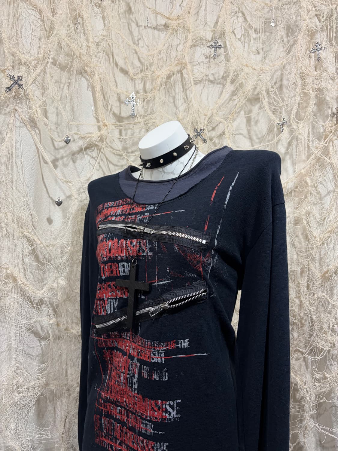 punk zipper blood Layered long sleeve 상품이미지6