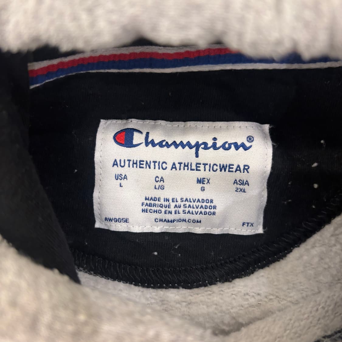 챔피온 빅로고 그레이 후드티 상품이미지3