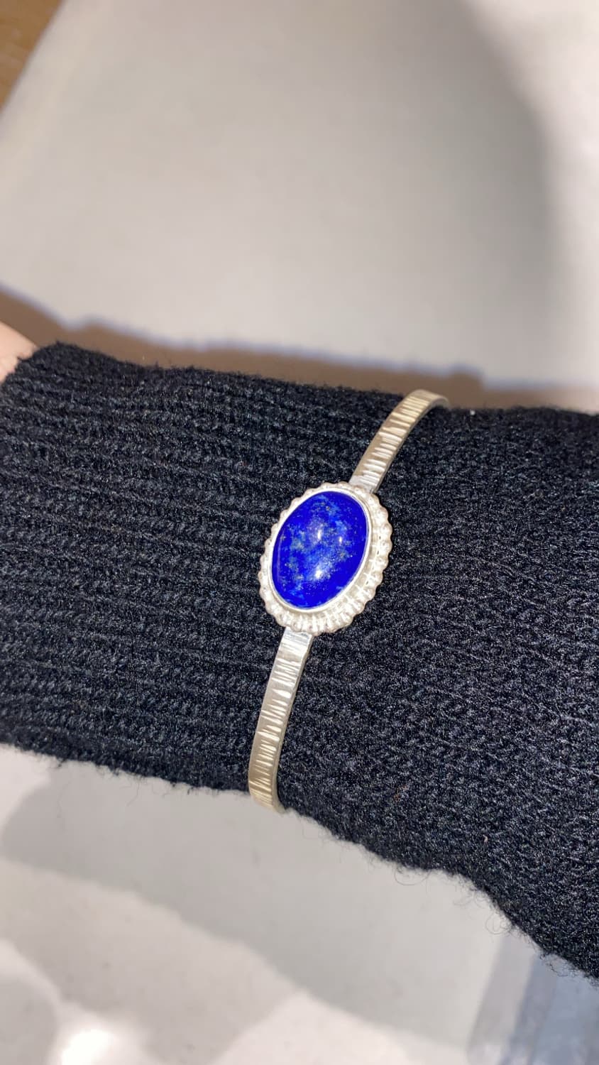 Stone bangle / 스톤 뱅글 팔찌 (라피스라줄리) 상품이미지4