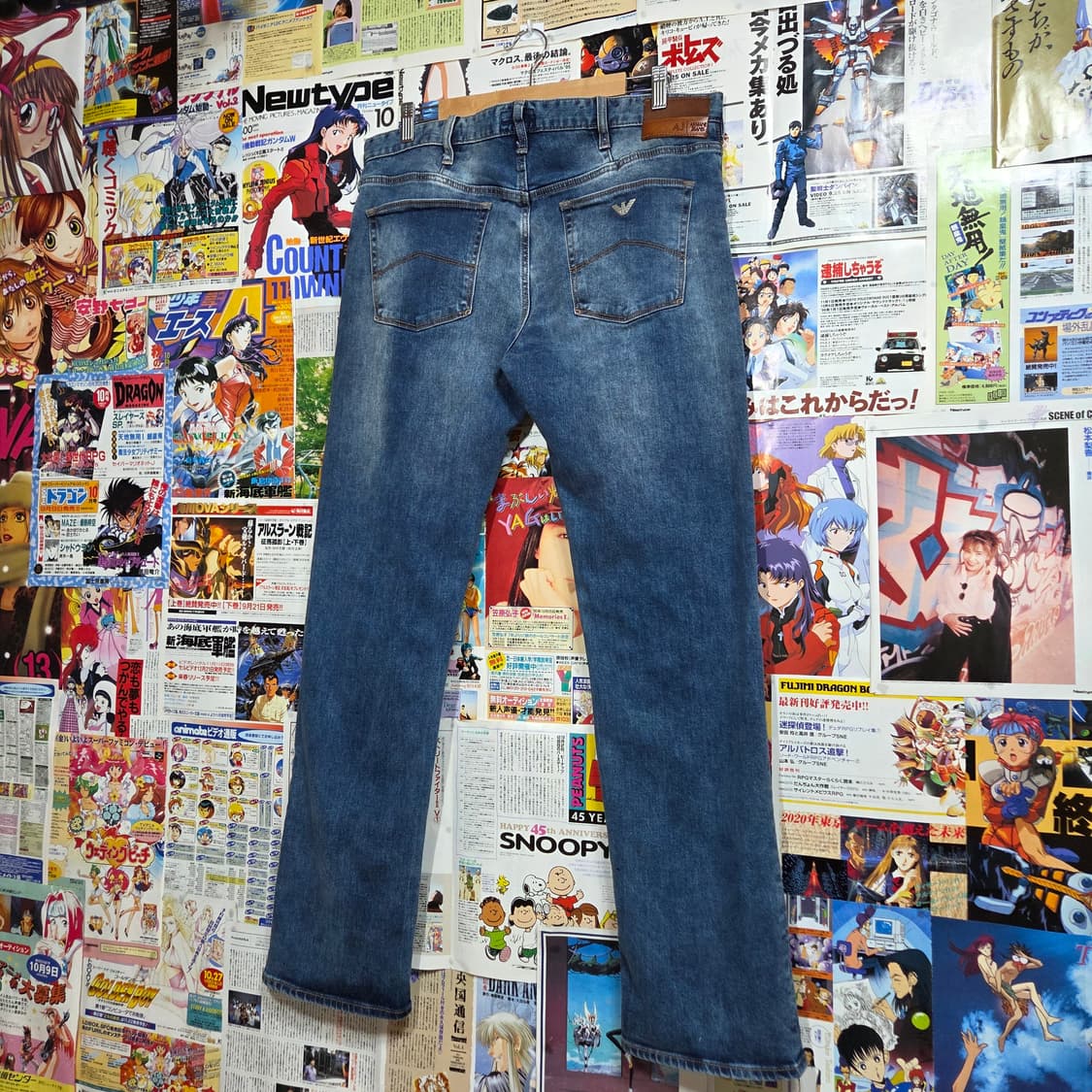 아르마니 진스 중청 워싱 스트레이트 팬츠 상품이미지3