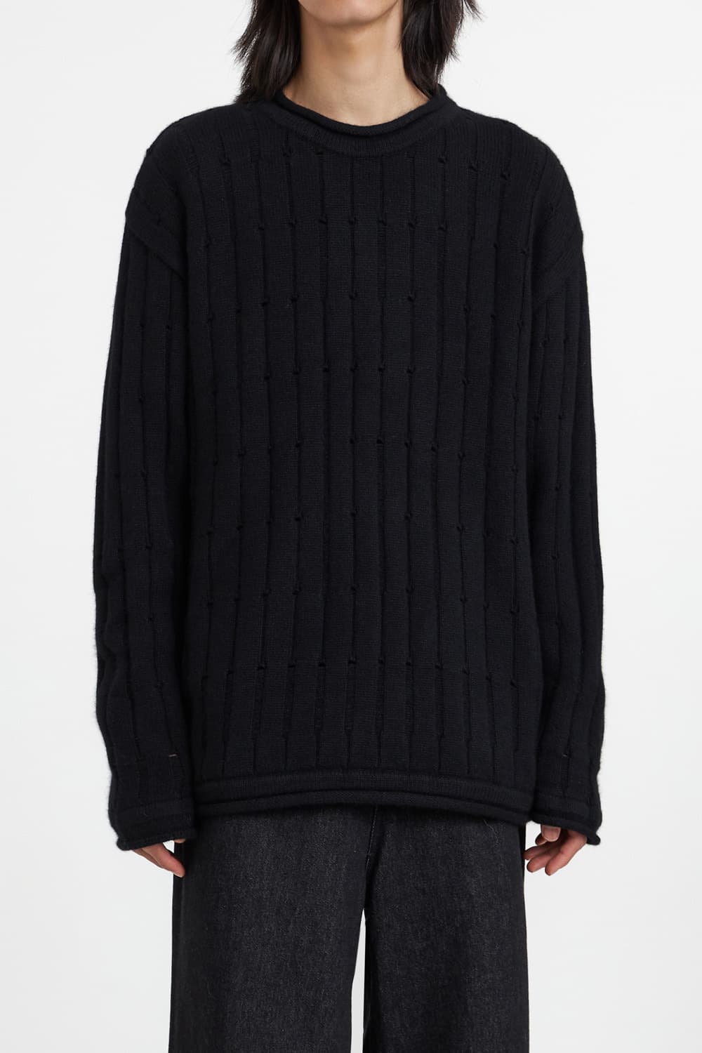 유스 youth 데미지 니트 블랙 상품이미지1