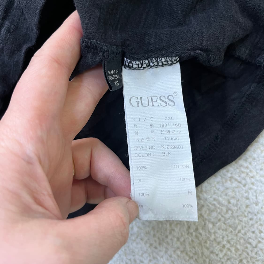 XXL 게스 브이넥 반팔 티셔츠 0414M 상품이미지3