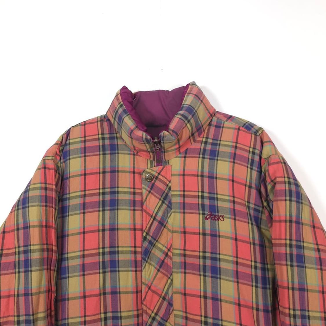 아식스 90s 올드스쿨 타탄체크 리버시블 덕다운 패딩 L 상품이미지2