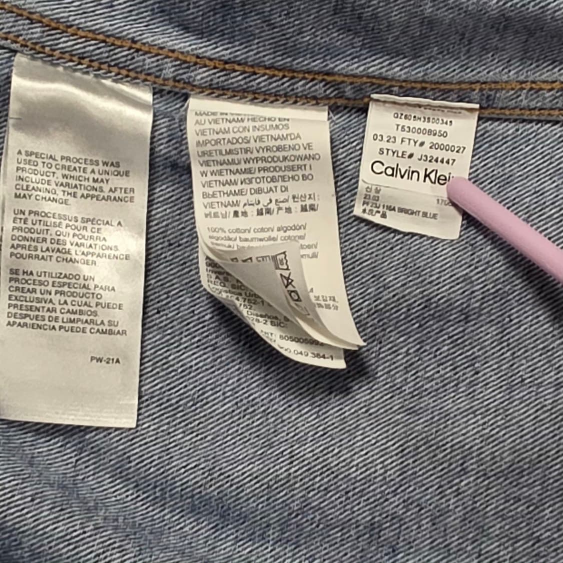 1629 캘빈클라인 진블루박시 루즈핏 데님 셔츠 S 상품이미지7