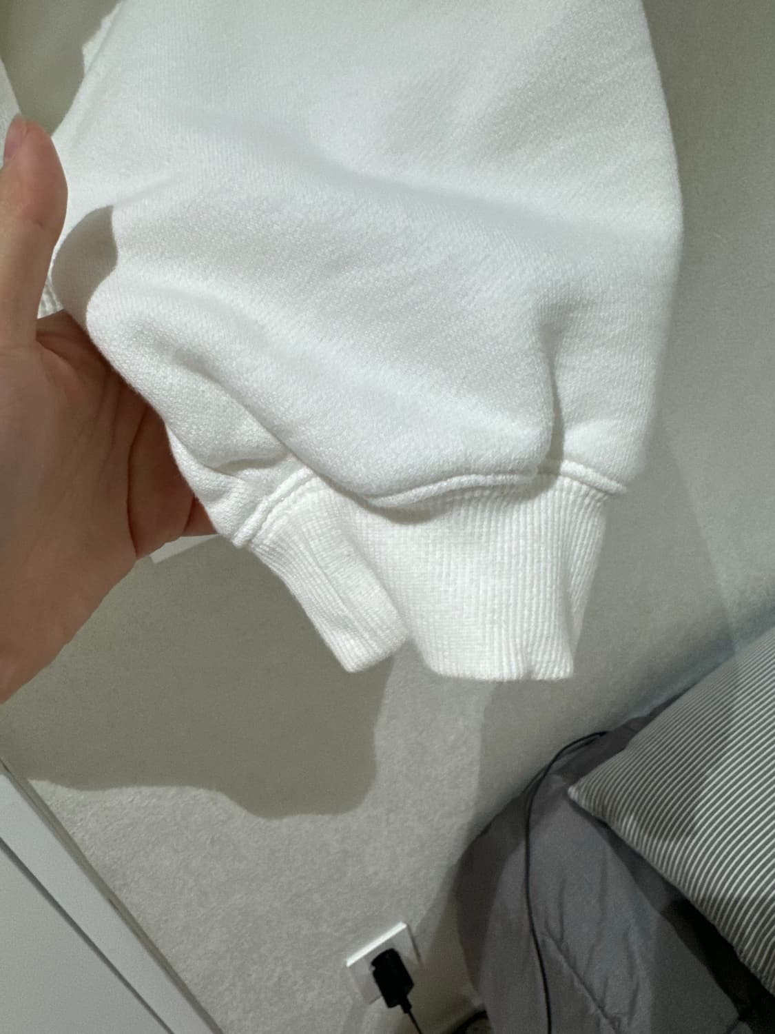 미스치프 패널드 와플 후드집업 화이트 라지 상품이미지6