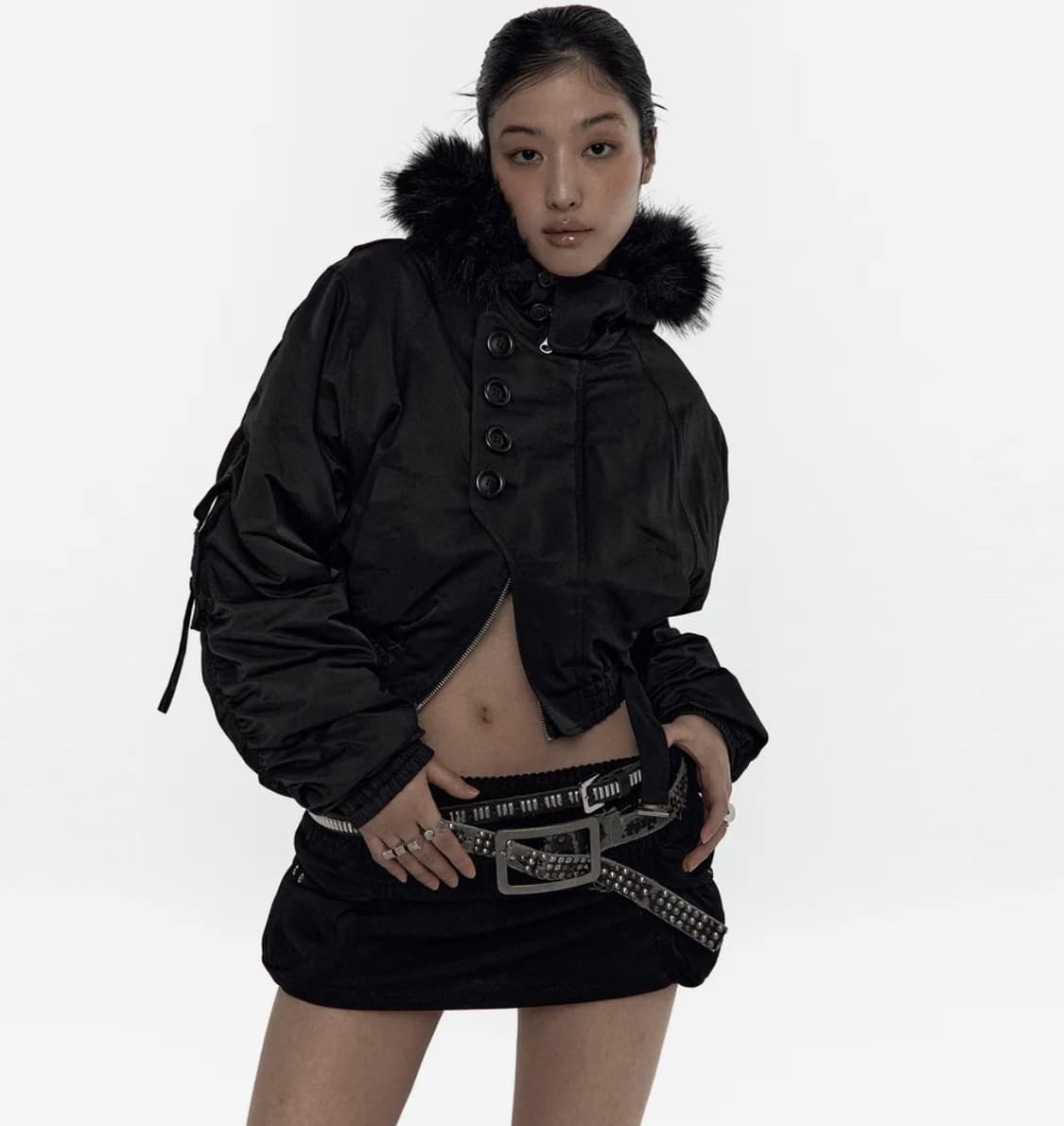 카시코 후디드 크롭 봄버 S 상품이미지1