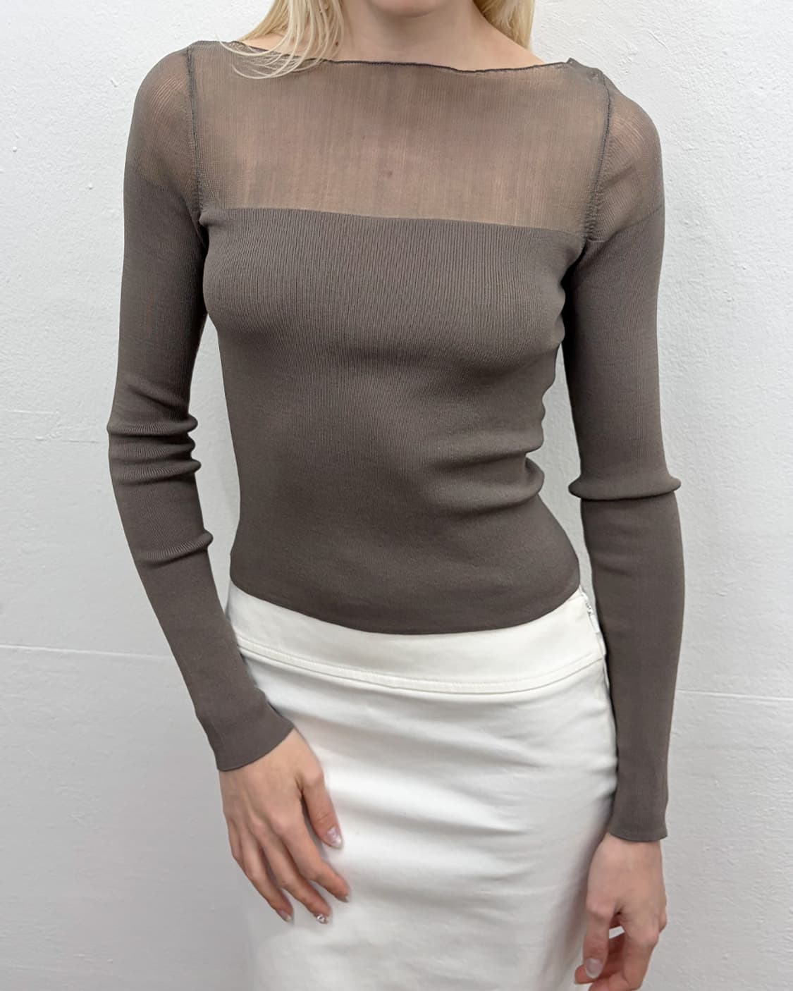 빈티지 시어 패널 리브드 탑 상품이미지4