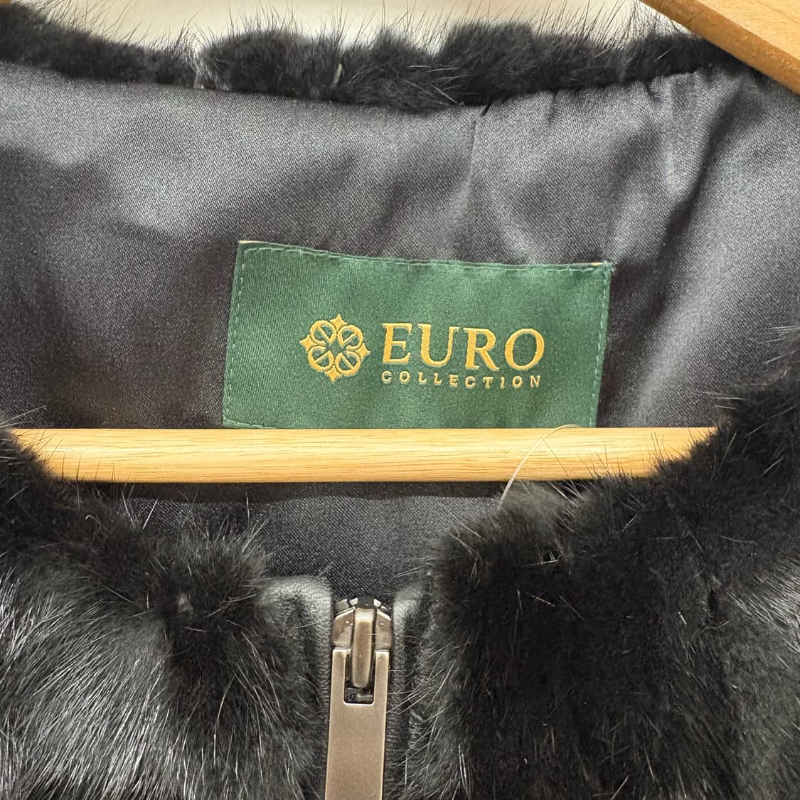 EURO COLLECTION 블랙 밍크 조끼 여/M 상품이미지3