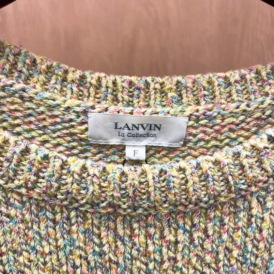 랑방 7부 멜란지 니트 크롭 리브드 커프 라운드넥 디테일 슬림핏 상품이미지6