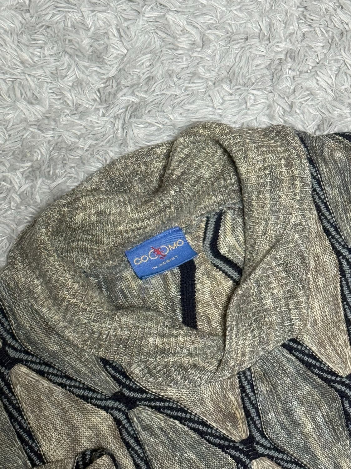 90s 빈티지 자카드 터틀넥 니트 상품이미지3