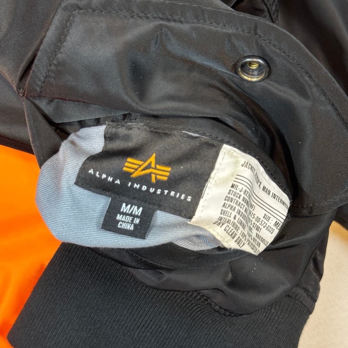 M) 알파인더스트리 MA-1 마원 항공점퍼 블랙 레귤러핏 상품이미지6