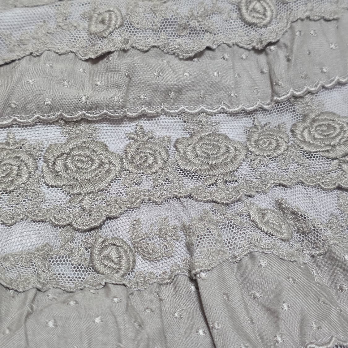 퍼플x로즈 모리걸st 레이스 밴딩 롱스커트 상품이미지2