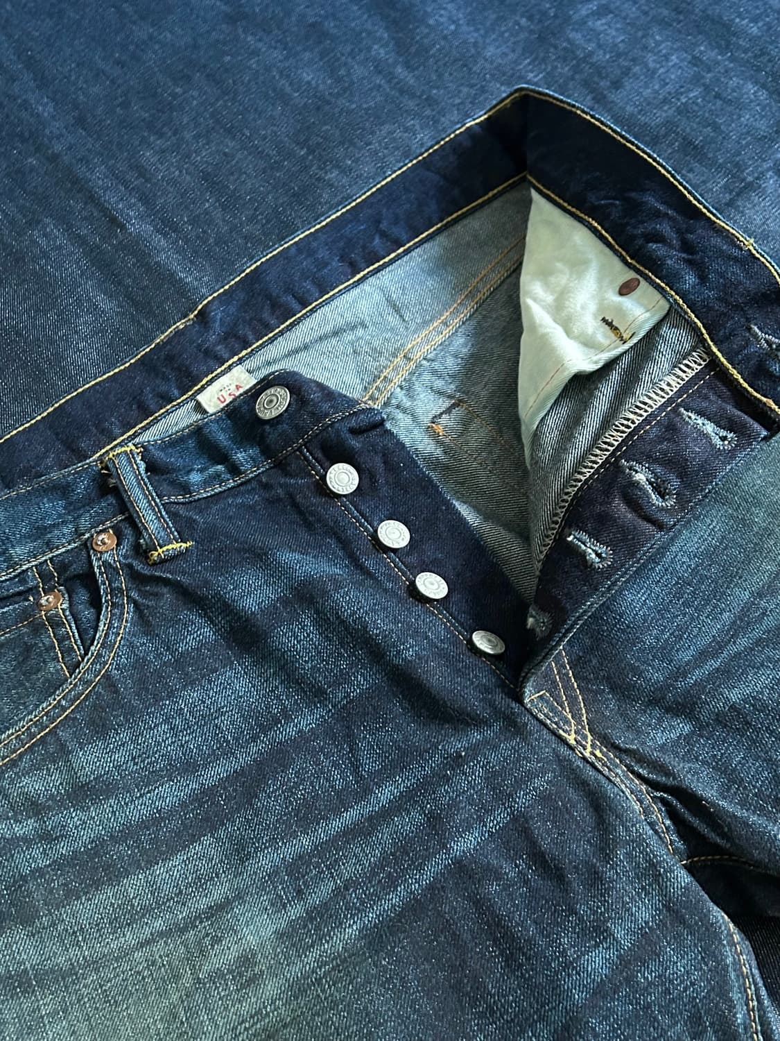 00s RRL 로우 스트레이트 셀비지 데님 팬츠 Made in USA 상품이미지4