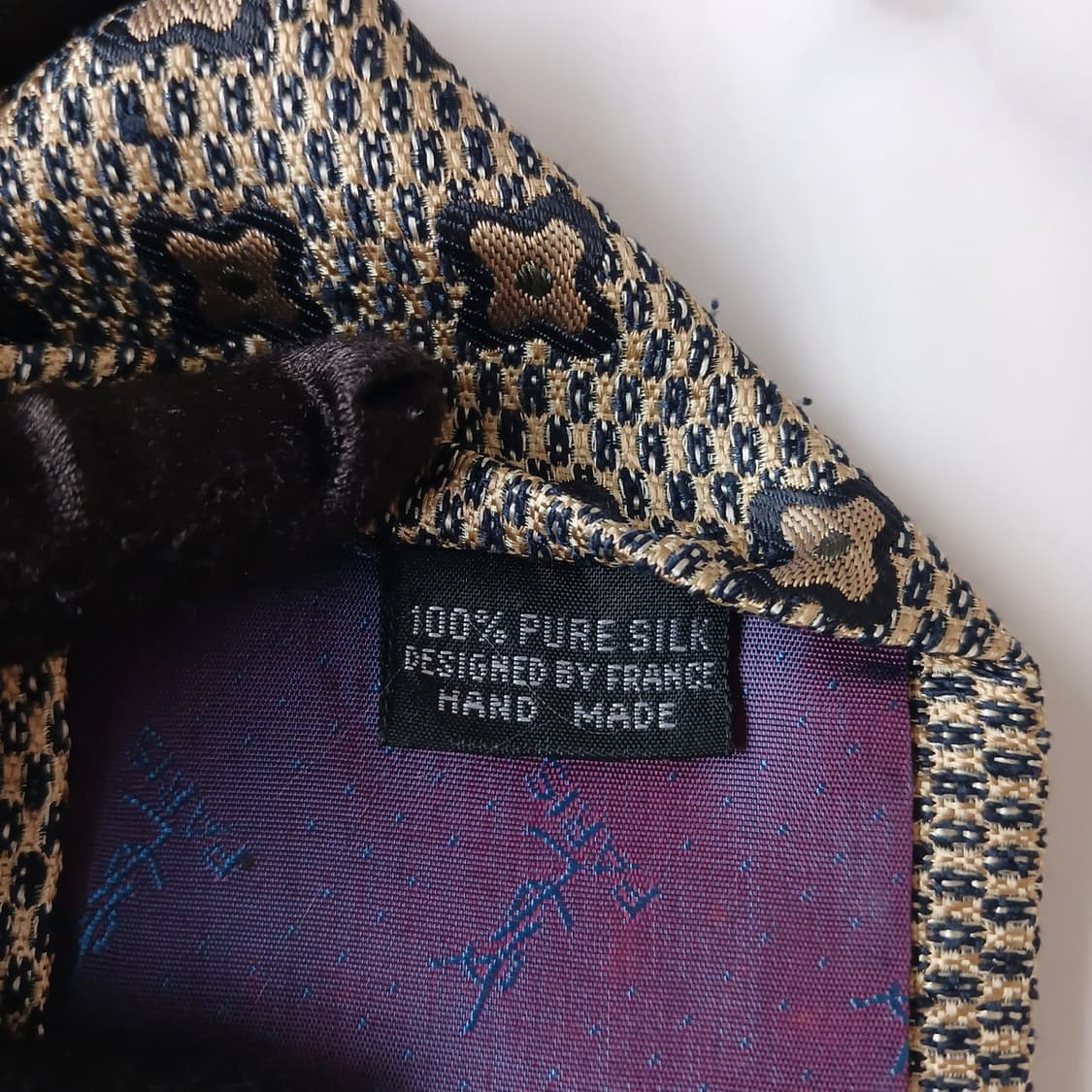 입생로랑 실크 브라운 자카드 패턴 넥타이 10cm A+등급 A19723 상품이미지10