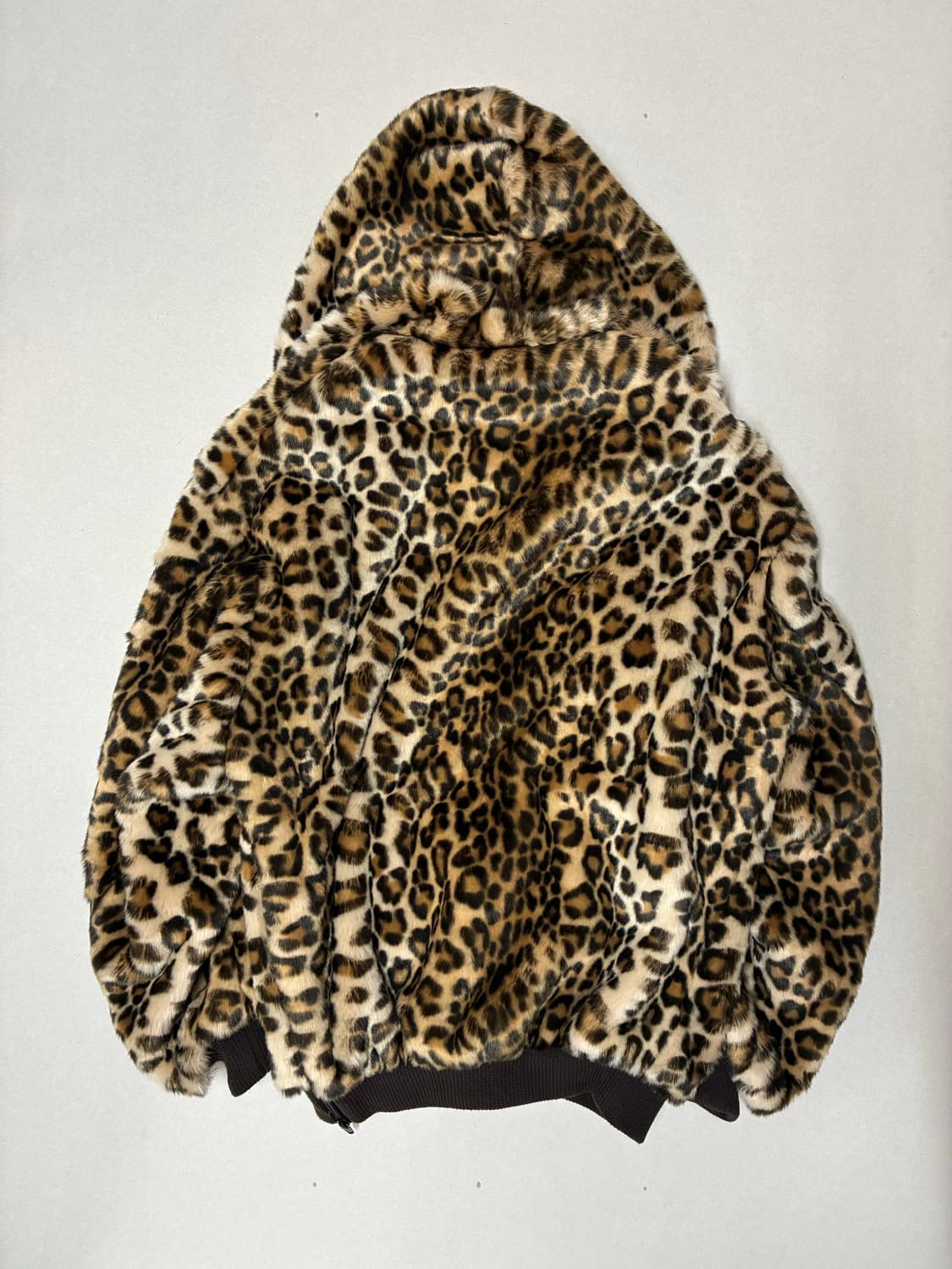 R13 레오파드 페이크 퍼 오버사이즈 팝오버 후드 상품이미지2
