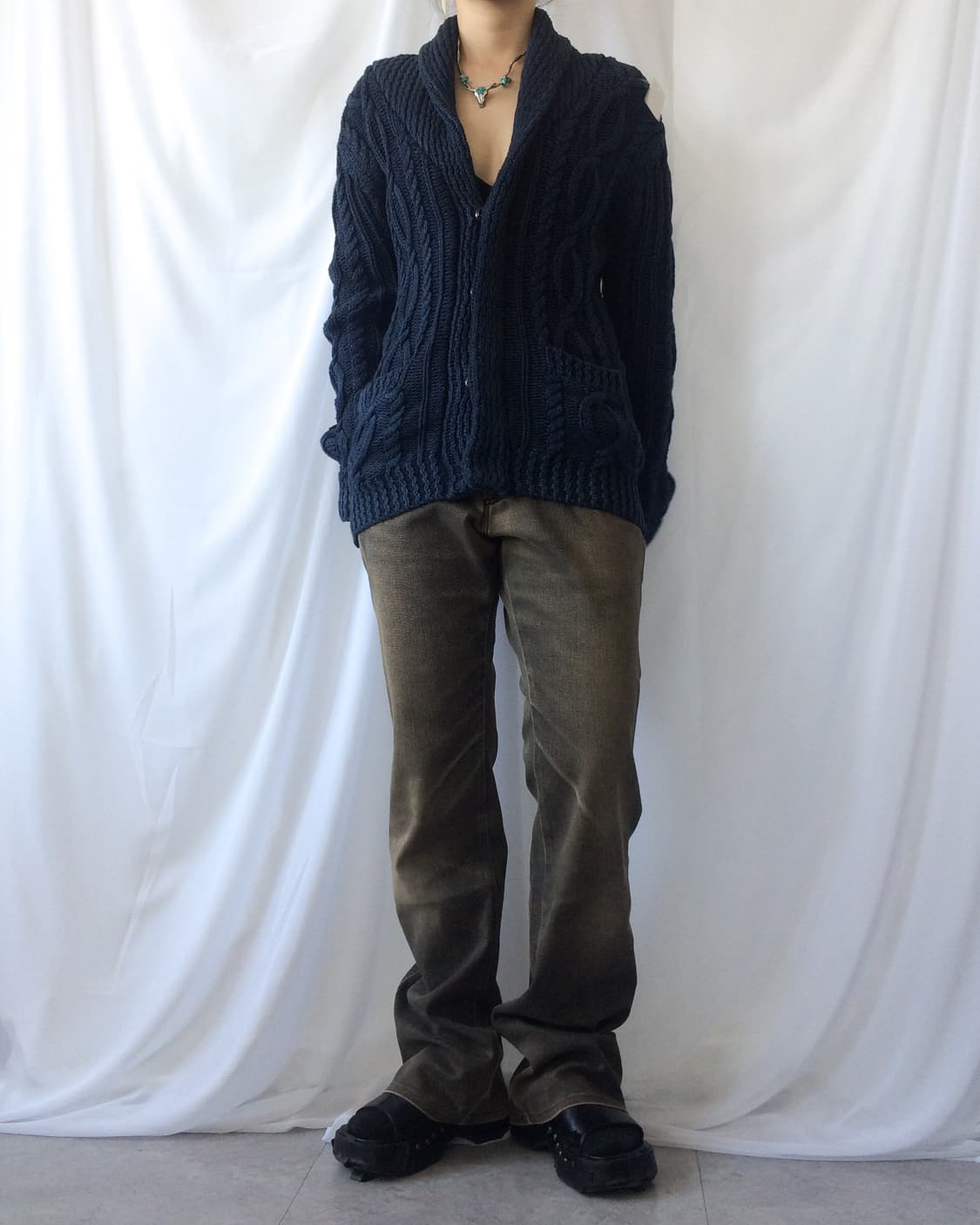 Cable heavy knit cardigan 상품이미지6