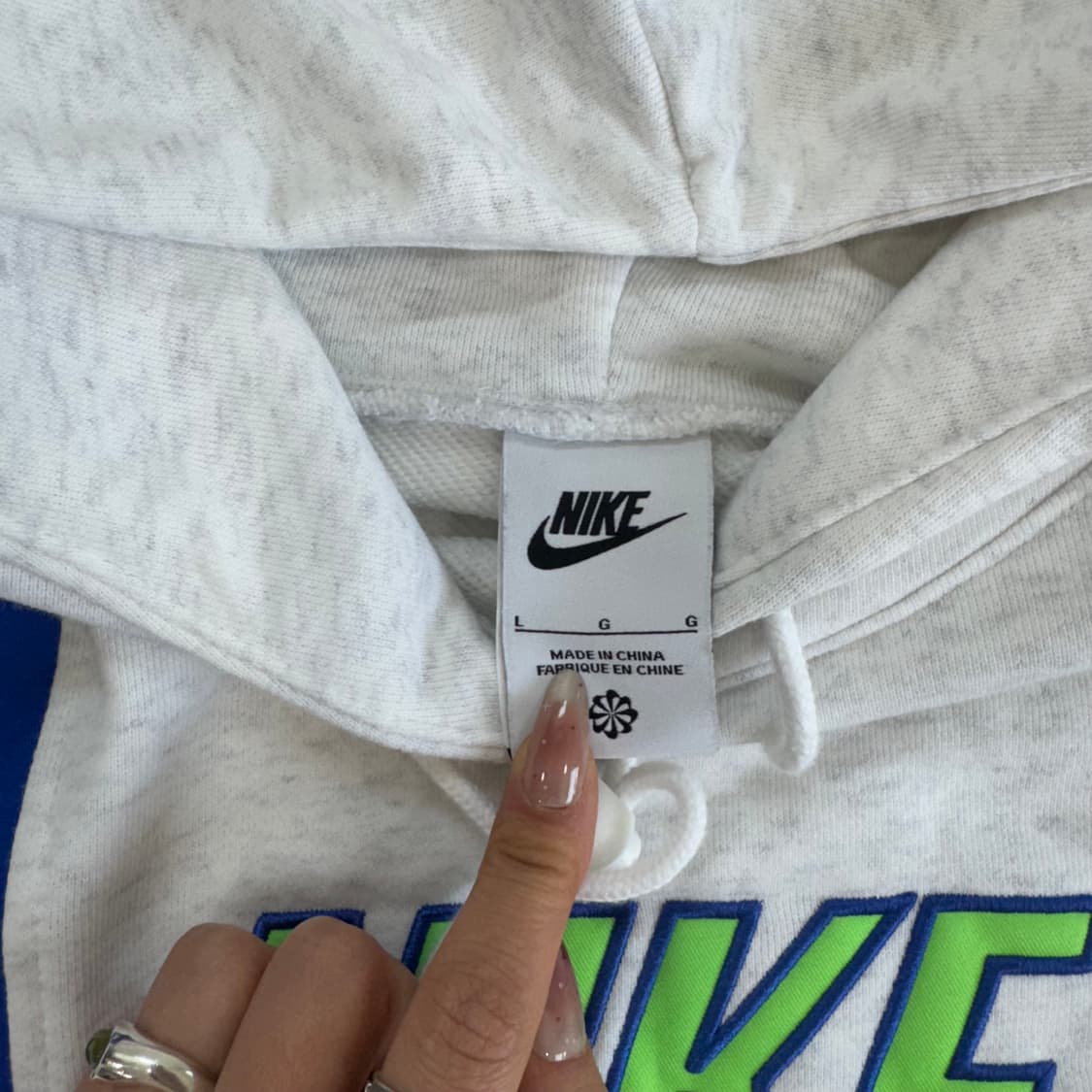 Nike 나이키 그린로고 크롭 멜란지 후드티 상품이미지6