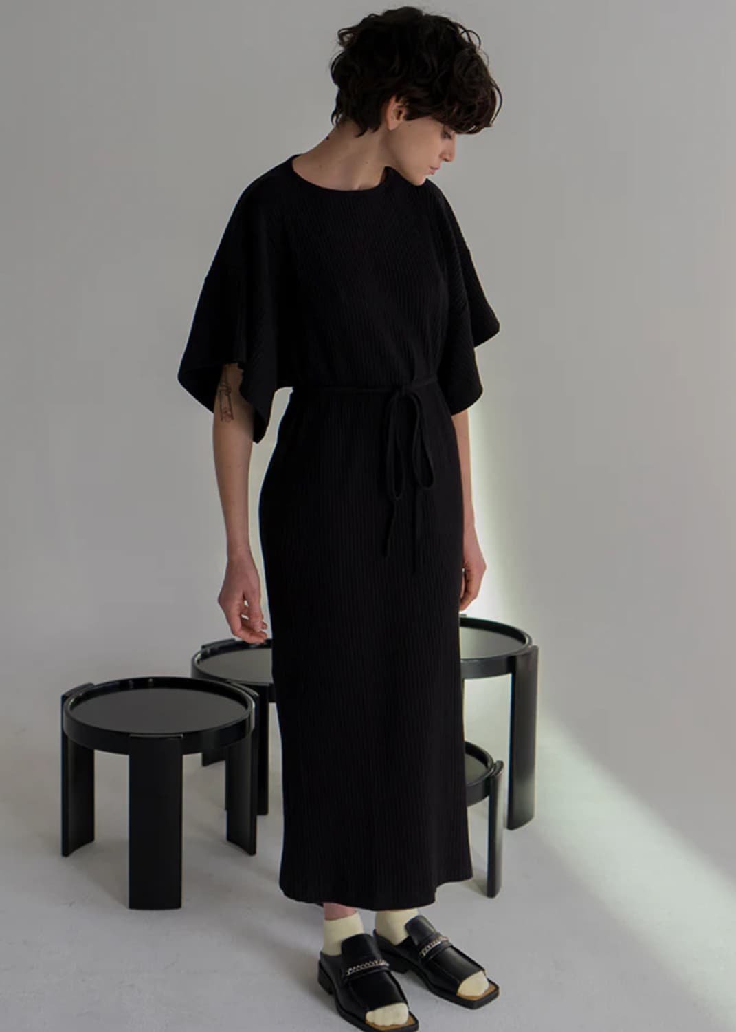 베이스레인지 Baserange Clair Dress  Black/S 상품이미지2