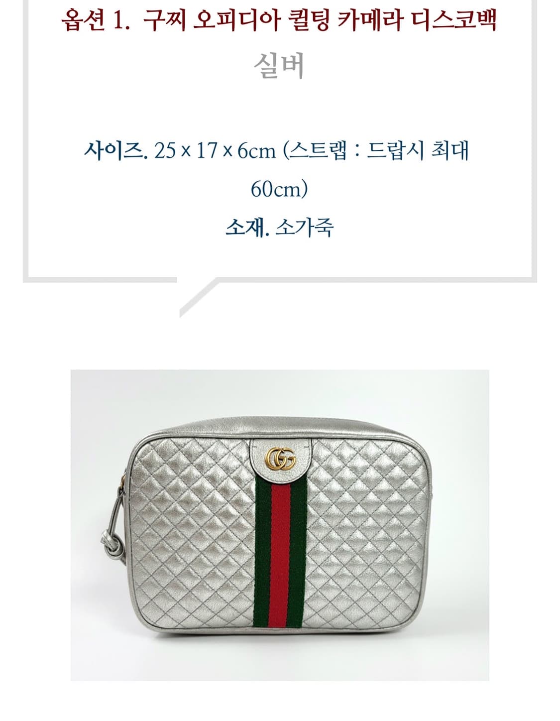 구찌오피디아 실버크로스백 상품이미지2